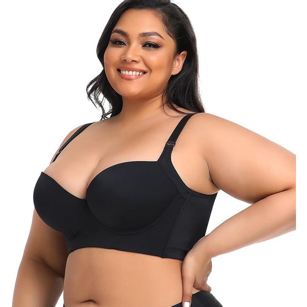 Cacique Lane Bryant | 40D NEW Black Lightly Lined MultiWay Strapless Push Up Bra